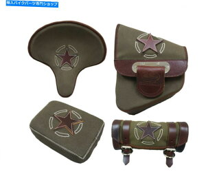 �V�[�g �n�[���[�_�r�b�h�\���\�t�g�A�[�~�[�O���[���L�����o�X�R���{�V�[�g�o�b�O�c�[���o�b�O�s���I�� HARLEY DAVIDSON SOFTAIL ARMY GREEN CANVAS COMBO SEAT BAG TOOLBAG PILLION