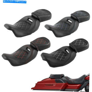 �V�[�g �n�[���[�c�[�����O�G���N�g���O���C�h2009-2020�u���b�N�̂��߂̃��C�_�[�h���C�o�[�̏���� Rider Driver Passenger Seat For Harley Touring Electra Glide 2009-2020 Black