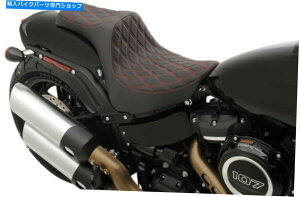 V[g ߐHIIIV[g_u_ChXeb`bhXbhFn[[t@bg{uFXSB 18-19 Predator III Seat Double Diamond Stitch Red Thread f Harley Fat Bob FXSB 18-19