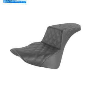 V[g Th̏Ȃ̃n[[\tg - ubNeBXXeb` - 818-33-175 Saddlemen Step-Up Seat for Harley Softails - Black-Lattice Stitched - 818-33-175
