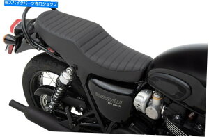 V[g Bonneville T100 / 120̂߂̃gȌÓTIȃXeb`rj[2AbvV[gubN0810-2214 Retro Classic Stitch Vinyl 2-Up Seat Black 0810-2214 For Bonneville T100/120