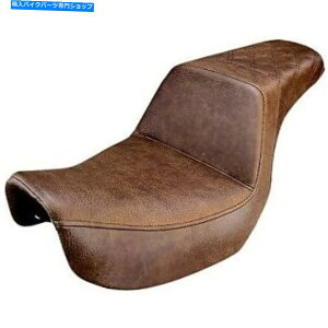 V[g Harley FXD DYNA 06-17̂߂̃ThWRAF̊iqXeb`i̍ Saddlemen GelCore Brown Lattice Stitch Step-Up Seat for Harley FXD Dyna 06-17