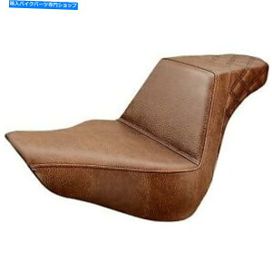 V[g n[[t@bg{[C18-20̂߂̃ThWRAF̊iqXeb`iV[g18-20 Saddlemen GelCore Brown Lattice Stitch Step-Up Seat for Harley Fat Boy 18-20