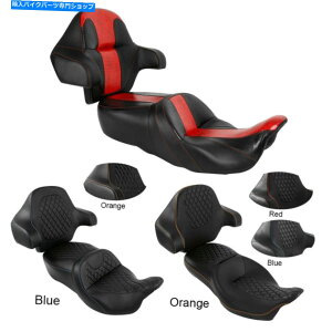 V[g ^]Ȃ̏ȍȂ̐܂Ԃn[[[hLOt14-20 Driver Passenger Seat Wrap Around Backrest Fit For Harley Road King FLHR 14-20