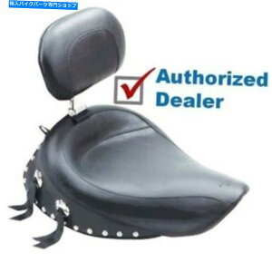 V[g Mustang 16.5 "hCo[obNXg2006-2017n[[_CitChX^bhh\V[g Mustang 16.5" Wide Studded Solo Seat With Driver Backrest 2006-2017 Harley Dyna