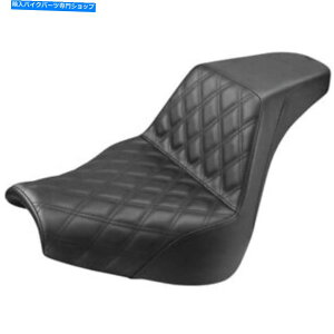 V[g SaddlemenXebvAbv2-AbvV[g - ^]Ȃ̊iqXeb`iubNj818-31-172 Saddlemen Step Up 2-Up Seat - Driver's Lattice Stitched (Black) 818-31-172