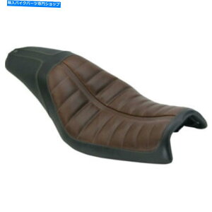 V[g [hTYfUCGc2AbvV[g - DYNA '07-'17iubN/uEj76901 Roland Sands Design Enzo 2-Up Seat - Dyna '07-'17 (Black / Brown) 76901