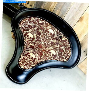 �V�[�g �X�v�����O�V�[�g�`���b�p�[�X�|�[�c�X�^�[�n�[���[15x14 �X�N���[���X�J�����܂ꂽ�c�[�����U�[ Spring Seat Chopper Sportster Harley 15x14 Scroll Skull Engraved Tooled Leather�y���s�A���i�z