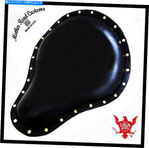 V[g XvO\V[gn[[X|[cX^[`bp[14x16x1 "ubNU[^Jxbg Spring Solo Seat Harley Sportster Chopper 14x16x1" Black Leather Brass Rivets