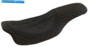V[g 08-20n[[FLH FLTR̂߂̐/Ԃ̃oG̗̃_Ch2AbvV[gubN/bh[ Revere Journey Diamond 2-Up Seat Black/Red Low For 08-20 Harley FLH FLTR