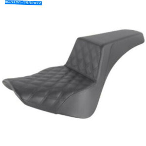 �V�[�g Saddlemen�u���b�N�X�e�b�v2UP�t�����g���e�B�X�_�C�������h�X�e�b�`�V�[�g�n�[���[�\�t�g18+ M8 Saddlemen Black Step 2Up Front Lattice Diamond Stitch Seat Harley Softail 18+ M8