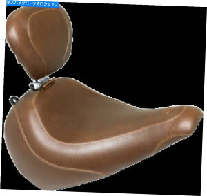 シート マスタングトリプルブラウンオートバイソロシート&バックレスト18-19ハーレーファットボーイFLFB Mustang Tripper Brown Motorcycle Solo Seat & Backrest 18-19 Harley Fat Boy FLFB