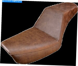 �V�[�g �T�h�������X�e�b�v�A�b�v���ALS�V�[�g�u���E���n�[���[DYNA 04 05 FXD SADDLEMEN Step Up Rear LS Seat BROWN HARLEY Dyna 04 05 FXD�y���s�A���i�z