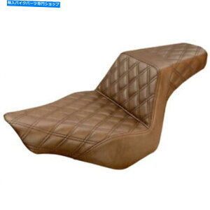 V[g ThF̏teBXXeb`V[g2013-17n[[FXSB̃uCNAEg Saddlemen Brown Step-Up Full Lattice Stitch Seat 2013-17 Harley FXSB Breakout