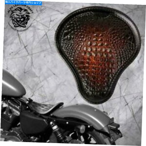 V[g {x`bp[Th\V[gt[n[[X|[cX^[04-20NRubN^ Bobber Chopper Saddle solo seat on frame Harley Sportster 04-20 Croco Black Tan
