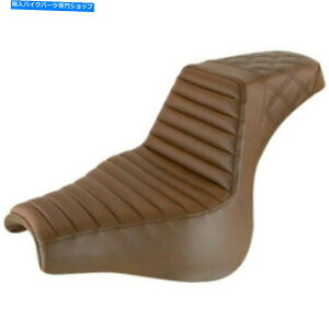 �V�[�g �T�h���������F�X�e�b�v2�A�b�v���e�B�X�X�e�b�`�^�b�NN���[���V�[�g�n�[���[�\�t�g�\�t�gM8 FXFB Saddlemen Brown Step 2 Up Lattice Stitch Tuck N Roll Seat Harley Softail M8 FXFB
