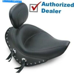 V[g }X^OChc[ON[X^bhh\V[gWwn[[\tg200^C Mustang Wide Touring Chrome Studded Solo Seat w Backrest Harley Softail 200 Tire