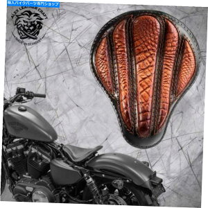 �V�[�g HD Sportster 04-20 Bobber Seat +�}�E���g�L�b�g Optimus Croco Vintage Brown HD Sportster 04-20 Bobber Seat+Mounting kit Optimus Croco Vintage brown�y���s�A���i�z