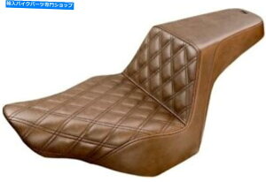 V[g 13-17n[[FXSB̂߂̃XebvAbvtgeBXXeb`2AbvV[guE813-27-172BR Step-Up Front Lattice Stitch 2-Up Seat Brown 813-27-172BR For 13-17 Harley FXSB
