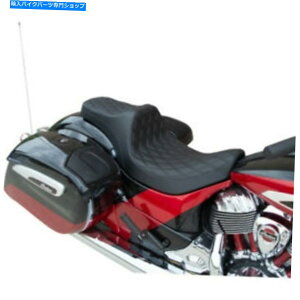 �V�[�g Drag Specialties Predator III�u���b�N2 UP�_�u���_�C�������h�X�e�b�`�V�[�g�C���h14 + Drag Specialties Predator III Black 2 Up Double Diamond Stitch Seat Indian 14+�y���s�A���i�z