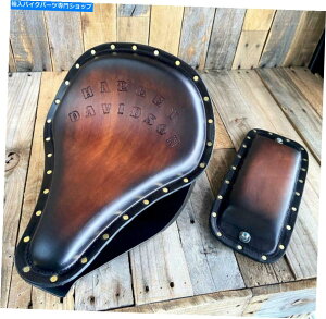 �V�[�g 1996 - 2005�N�n�[���[�_�C�i�X�v�����O�\���H����ȁA�}�E���g�L�b�g�T���o�[�X�g���x�b�g�p�b�h 1996-2005 Harley Dyna Spring Solo Tooled Seat, Mounting Kit Sun Burst Rivets pad