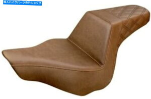 V[g 13-17n[[FXSB̂߂̃XebvAbvAeBXXeb`2AbvV[guE813-27-173BR Step-Up Rear Lattice Stitch 2-Up Seat Brown 813-27-173BR For 13-17 Harley FXSB