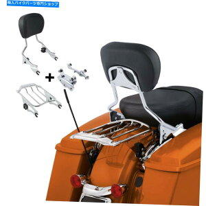 �V�[�V�[�o�[ ���q���S�_�o�b�N���X�g�ו����b�N�h�b�L���O�t�B�b�g�n�[���[�c�[�����O09-13 Passenger Sissy Bar Backrest Luggage Rack Docking Fit For Harley Touring 09-13