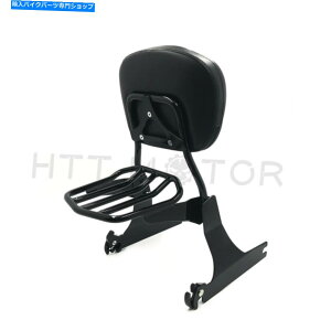 V[V[o[ Harley Dyna 06Abv̂߂̍O\wSissy BarqוbN Black Detachable Backrest Sissy Bar Passenger Luggage Rack For Harley Dyna 06-up