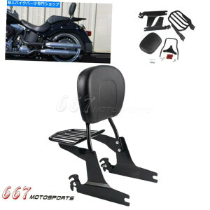 V[V[o[ Black Sissy BarobNXgוbNLbg2000-2005n[[ - _rbh\\tg Black Sissy Bar Backrest Luggage Rack Kit For 2000-2005 Harley-Davidson Softail