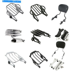 V[V[o[ ubNN[ESissyo[וbNhbLOLbgn[[c[O14 + Black Chrome Detachable Sissy Bar Luggage Rack Docking Kit For Harley Touring14+