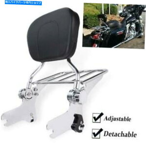 �V�[�V�[�o�[ �n�[���[�c�[�����O97-08�̂��߂̎��O���\�ȏ���Ȃ�Sissy Bar�̔w������̉ו��I Detachable Passenger Sissy Bar Backrest Luggage Rack For Harley Touring 97-08