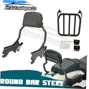 �V�[�V�[�o�[ 2018-2021 Softail Flhc Flde Flsl Chup up upridright Sissy Bar�o�b�N���X�g�p�b�h+���b�N For 2018-2021 Softail FLHC FLDE FLSL Chop Upright Sissy Bar Backrest Pad + Rack�y���s�A���i�z