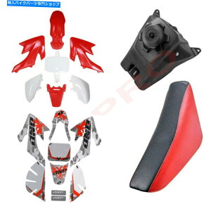 ^N z_CRF50 ATOMIK 125CC Dirt Bikê߂̐ԂvX`bÑXebJ[Lbg̔R^NV[g Red Plastics Sticker Kit Fuel Tank Seat For Honda CRF50 Atomik 125cc Dirt Bike