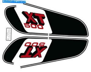 ^N }n1979 XT500[bp̔R^NfJ[ԂƍSLH / RH 4-105 Yamaha 1979 XT500 European Fuel Tank Decal Red And Black Complete LH/RH 4-105