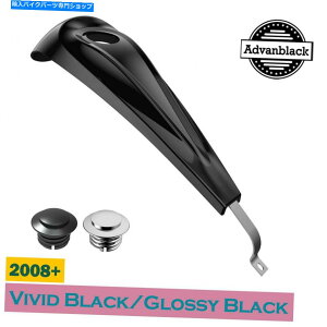 ^N N₩ȍ̔^^N_bVR\[RKX^NLbvtBbg08+n[[ Vivid Black Low-Profile Tank Dash Console & Fuel Gas Tank Cap Fits 08+ Harley