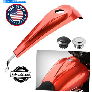 ^N n[[2008+̂߂̃LfBIW̔^^N_bVR\[RKX^NLbv Candy Orange Low-Profile Tank Dash Console & Fuel Gas Tank Cap For Harley 2008+