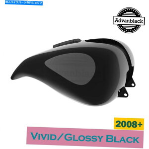 �^���N Harley Street Road Glide 2008+�̂��߂̃A�h�o���N�₩�ȍ��̐L�k���ꂽ�^���N�J�o�[ Advan Vivid Black Stretched Tank Cover For Harley Street Road Glide 2008+