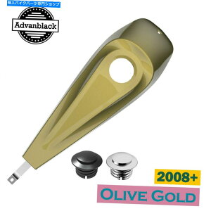 ^N 2008+n[[̂߂̃I[uS[h̔^^N_bVR\[RKX^NLbv Olive Gold Low-Profile Tank Dash Console & Fuel Gas Tank Cap For 2008+ Harley