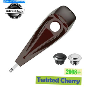 ^N ˂`F[^^N_bVR\[RKX^NLbv2008+n[[ Twisted Cherry Low-Profile Tank Dash Console Fuel Gas Tank Cap For 2008+ Harley