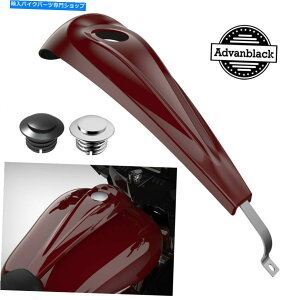 ^N 2008+n[[̂߂̃r[hԂ̔^^N_bVR\[RKXLbv Billiard Red Low-Profile Tank Dash Console Fuel Gas Cap for 2008+ Harley