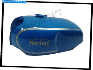 ^N S̍|SKXR^Nŕ`ꂽVm[gR}h[[hX^[u[ New Norton Commando Roadster Blue Painted With Logo Steel Gas Fuel Tank