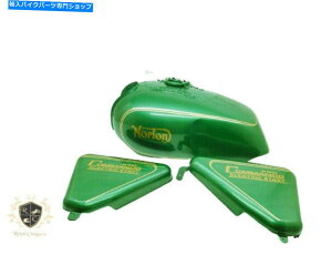 ^N m[gR}h[[hX^[O[hK\^N+TChpltBbg NORTON COMMANDO ROADSTER GREEN PAINTED PETROL TANK +SIDE PANEL |Fit For