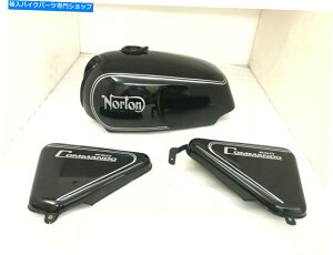 ^N m[gR}h[[hX^[ubNhRK\^N+TChplî߂̃tBbgj Norton Commando Roadster Black Painted Fuel Petrol Tank + Side Panel(Fits For)