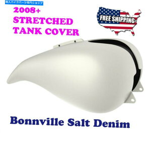 ^N č̍݌ɁI{r\gfjXgb`^NJo[tBbgn[[2008-20Xg[g[h US Stock! Bonnville Salt Denim Stretch Tank Cover fit Harley 2008-20 Street Road