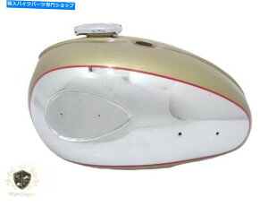 タンク BSA A65L Thunderbolt 4 Gal。ゴールデン塗装クロームガソリンタンク+キャップ(フィット) BSA A65L Thunderbolt 4 Gal. Golden Painted Chrome Petrol Tank + Cap(Fit For)