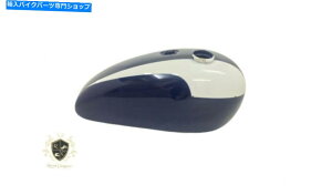 ^N t[KXR^NɐƔ̓hꂽΖƔ̓h TRIUMPH T140 BLUE AND WHITE PAINTED OIL IN FRAME GAS FUEL TANK |Fit For