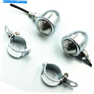 N[p[c N[^[MCgW /tH[NNvz_[CBJtF[T[N[U[`bp[XL Chrome Turn Signal Light W/ Fork Clamps Holder CB Cafe Racer Cruiser Chopper XL