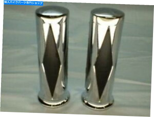 N[p[c ChromeRubal Hand Grips DiamondX^C̃n[[\tgDyna Sportster Chrome & Rubber Hand Grips Diamond Style for Harley Softail Dyna Sportster