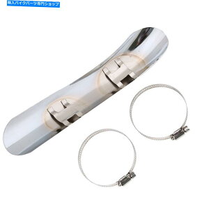 N[p[c z_̂߂̃NpȌ`̔rCV[hK[h̃XJhveN^[Nv Chrome Curved Shape Exhaust Heat Shield Guard Scald Protector Clamps For Honda