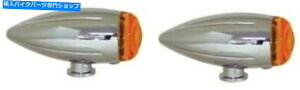 N[p[c Grooved Chrome Amber Bullet~j}[J[^[VOin[[JX^`bp[ Grooved Chrome Amber Bullet Mini Marker Turn Signals Harley Custom Chopper